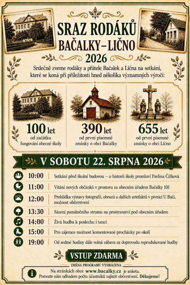 Sraz rodáků obcí Bačalky a Lično